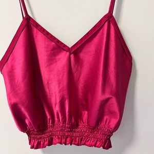 Zara Bright Pink Silk Crop Top